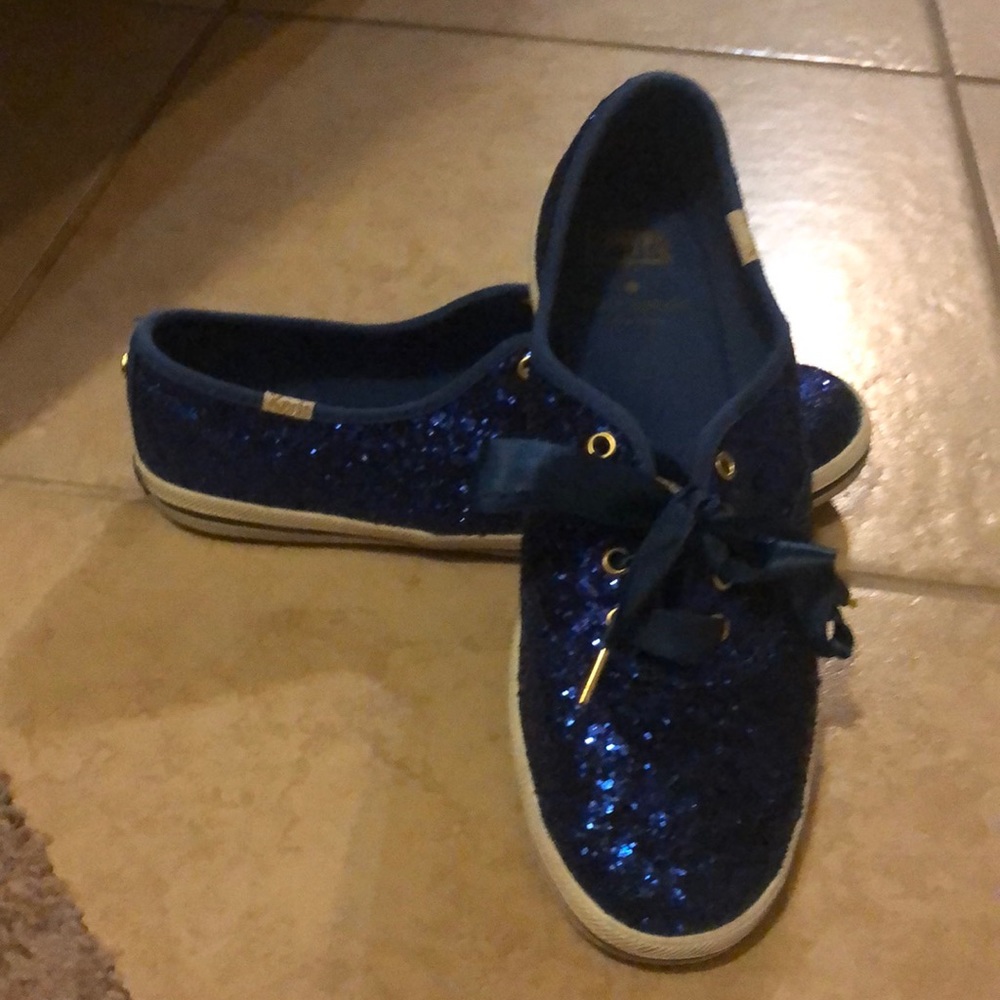 Kate Spade Keds royal blue glitter shoes